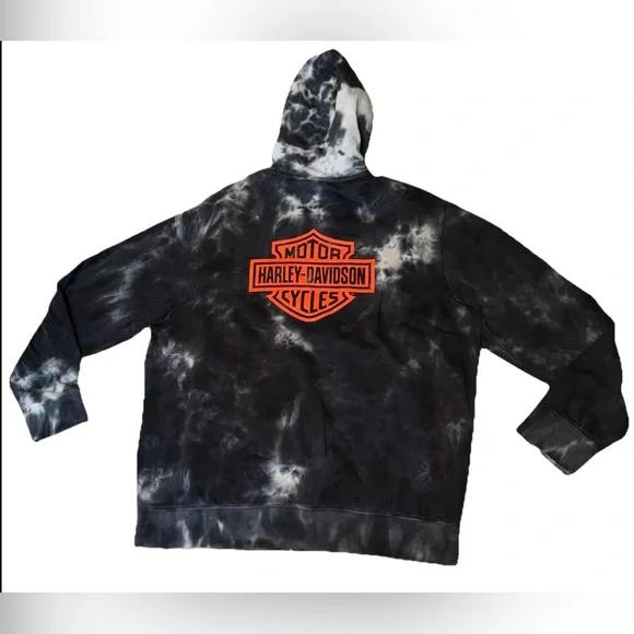 Harley - Davidson Tie-Dye Logo Pullover Zip-Up Hoodie Size 2XL Limited Edition